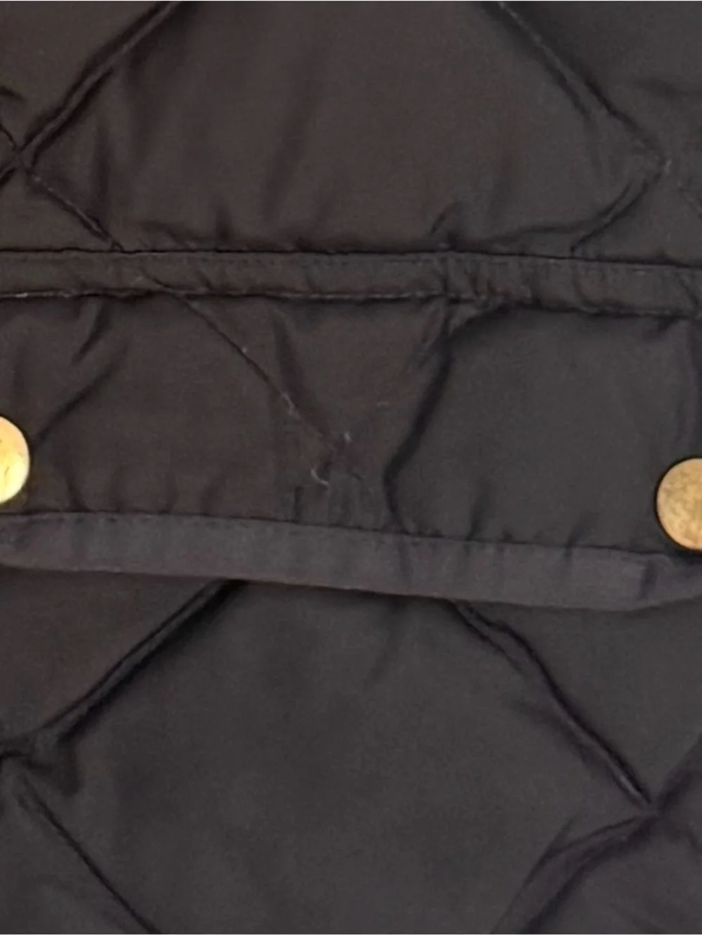 Black Quilted Puffer Vest with Gold Hardware